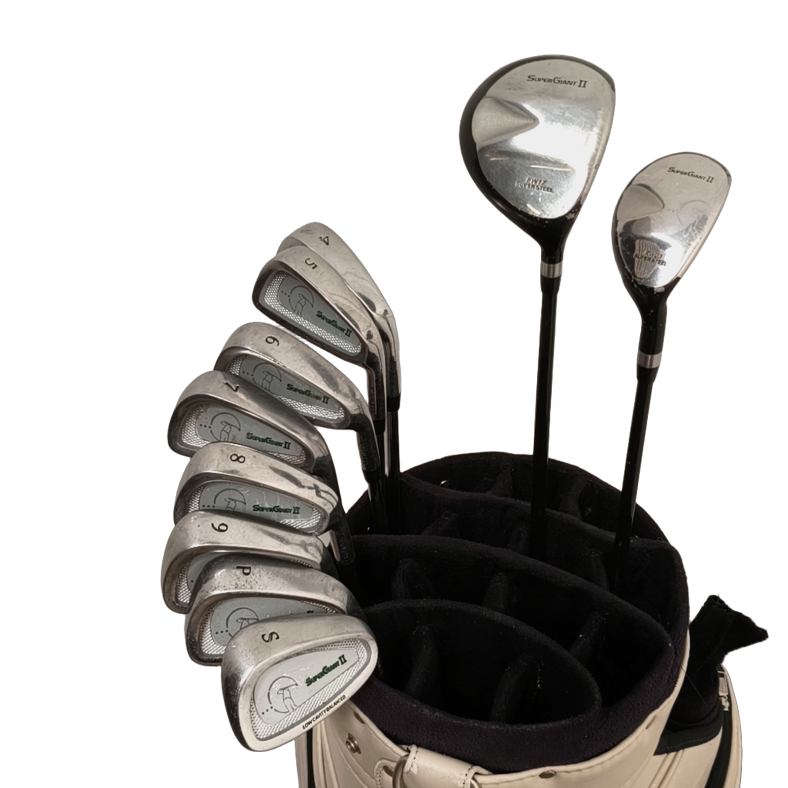 SuperGiant II komplet golfsæt uden bag med jern fra 4 til PW