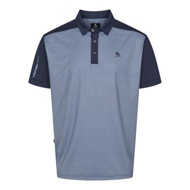 Hudson Polo i navy fra Lexton Links, herre golfpolo med mønster