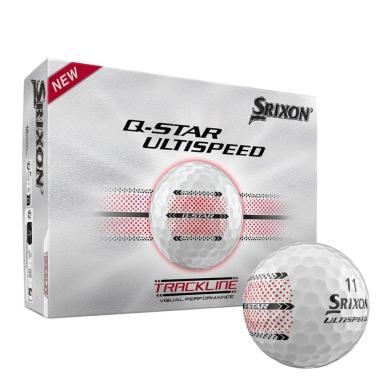 Æske med Srixon Q-STAR Ultispeed Trackline golfbolde, 12 stykker, med sigtelinje